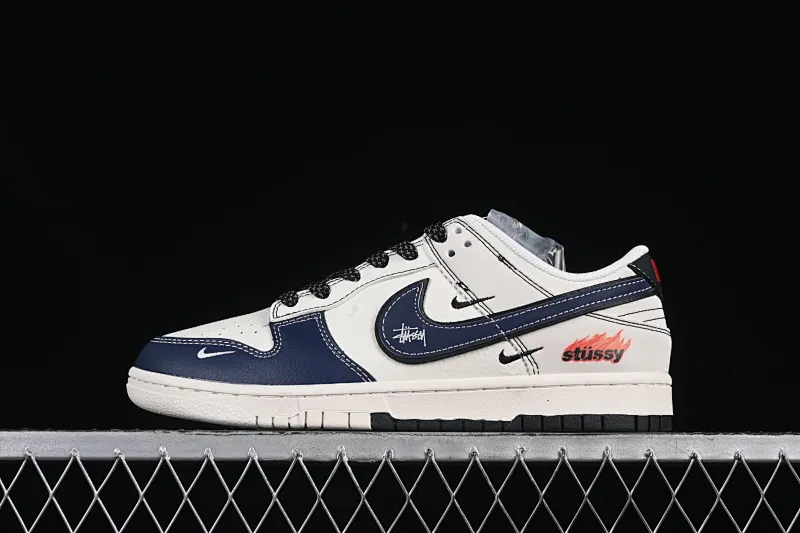 All categories Nk SB Dunk Series Nk SB Dunk Low High-end customized low-top sneakers Nike SB Dunk Low Stusi co-branded beige flame Anniversary high-end customized low-top casual sneakers ZH2598-226